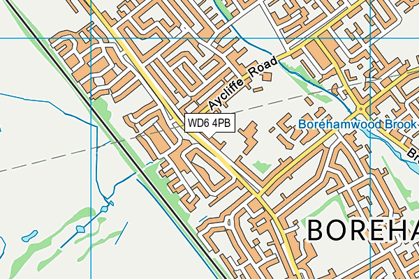 WD6 4PB map - OS VectorMap District (Ordnance Survey)