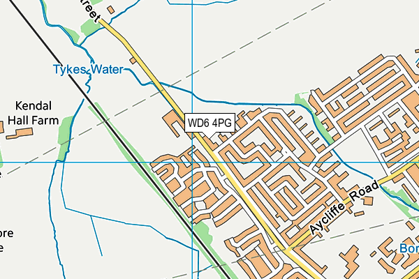 WD6 4PG map - OS VectorMap District (Ordnance Survey)