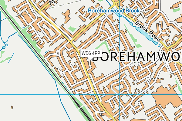 WD6 4PP map - OS VectorMap District (Ordnance Survey)