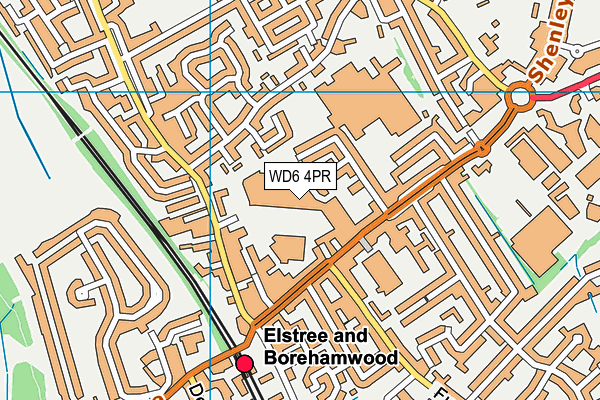 WD6 4PR map - OS VectorMap District (Ordnance Survey)