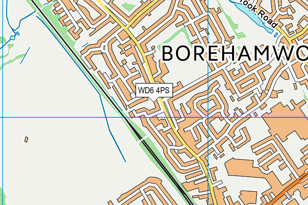 WD6 4PS map - OS VectorMap District (Ordnance Survey)