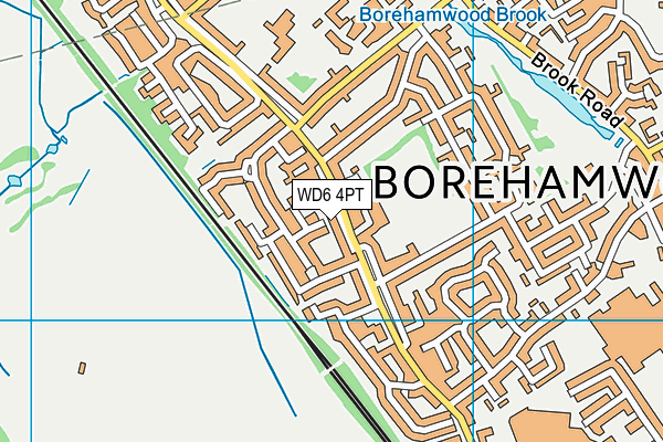 WD6 4PT map - OS VectorMap District (Ordnance Survey)