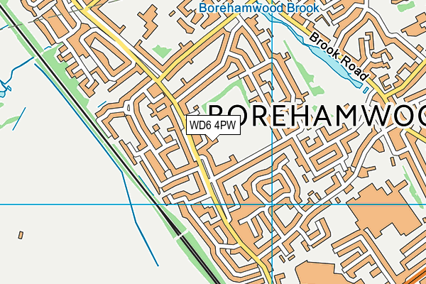 WD6 4PW map - OS VectorMap District (Ordnance Survey)