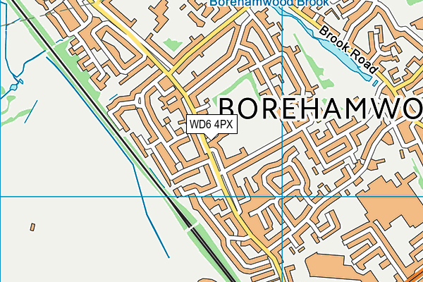 WD6 4PX map - OS VectorMap District (Ordnance Survey)