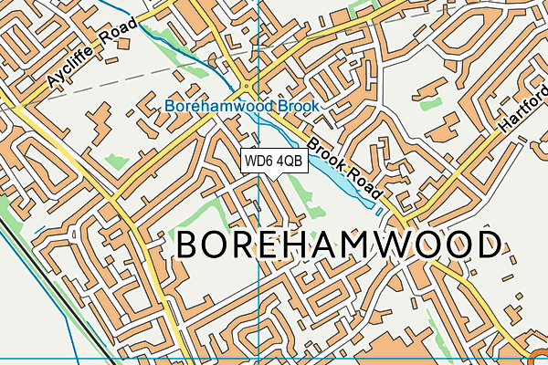 WD6 4QB map - OS VectorMap District (Ordnance Survey)