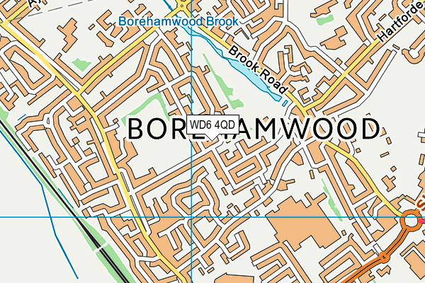 WD6 4QD map - OS VectorMap District (Ordnance Survey)