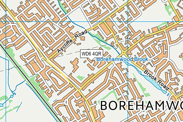 WD6 4QR map - OS VectorMap District (Ordnance Survey)