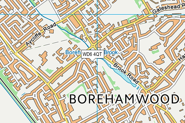 WD6 4QT map - OS VectorMap District (Ordnance Survey)