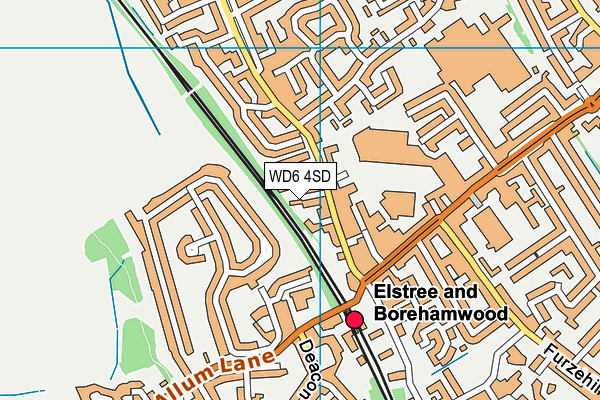 WD6 4SD map - OS VectorMap District (Ordnance Survey)
