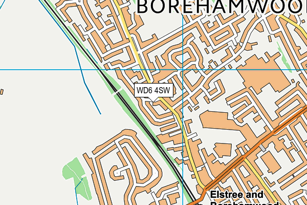 WD6 4SW map - OS VectorMap District (Ordnance Survey)