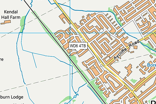 WD6 4TB map - OS VectorMap District (Ordnance Survey)