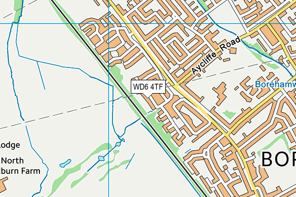 WD6 4TF map - OS VectorMap District (Ordnance Survey)