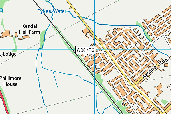 WD6 4TG map - OS VectorMap District (Ordnance Survey)