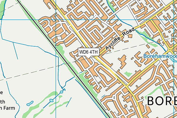 WD6 4TH map - OS VectorMap District (Ordnance Survey)