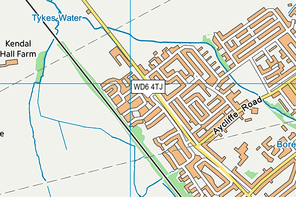WD6 4TJ map - OS VectorMap District (Ordnance Survey)