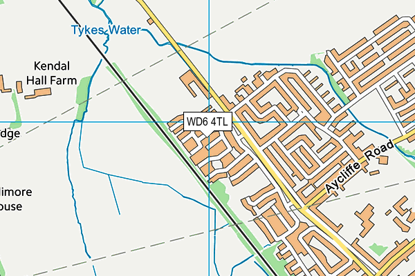 WD6 4TL map - OS VectorMap District (Ordnance Survey)
