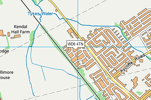 WD6 4TN map - OS VectorMap District (Ordnance Survey)