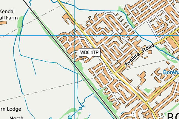 WD6 4TP map - OS VectorMap District (Ordnance Survey)