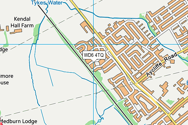 WD6 4TQ map - OS VectorMap District (Ordnance Survey)