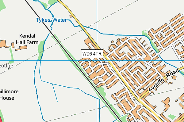 WD6 4TR map - OS VectorMap District (Ordnance Survey)