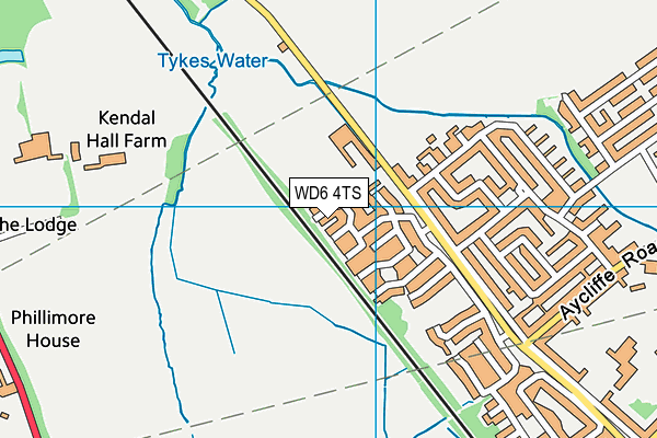 WD6 4TS map - OS VectorMap District (Ordnance Survey)