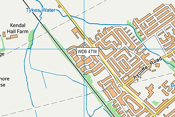 WD6 4TW map - OS VectorMap District (Ordnance Survey)