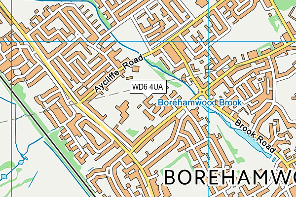 WD6 4UA map - OS VectorMap District (Ordnance Survey)