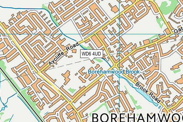 WD6 4UD map - OS VectorMap District (Ordnance Survey)