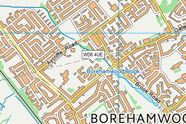WD6 4UE map - OS VectorMap District (Ordnance Survey)
