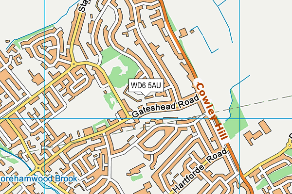 WD6 5AU map - OS VectorMap District (Ordnance Survey)