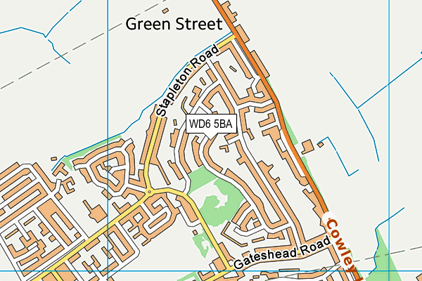 WD6 5BA map - OS VectorMap District (Ordnance Survey)
