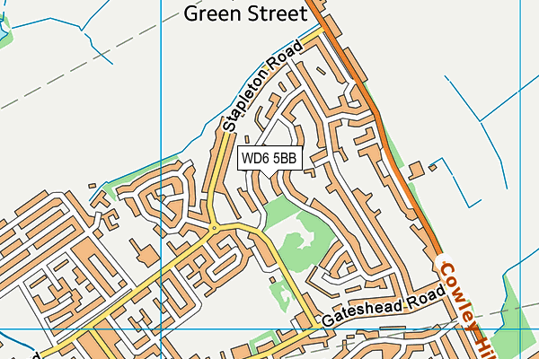 WD6 5BB map - OS VectorMap District (Ordnance Survey)