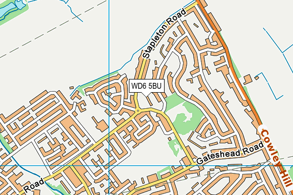 WD6 5BU map - OS VectorMap District (Ordnance Survey)