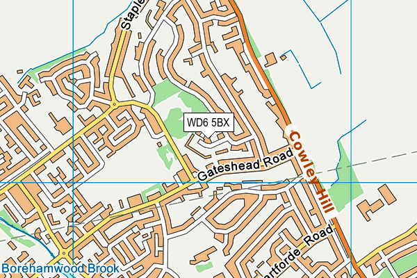WD6 5BX map - OS VectorMap District (Ordnance Survey)