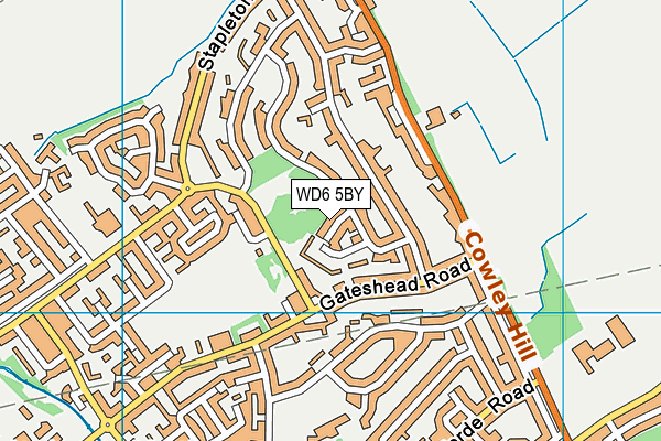 WD6 5BY map - OS VectorMap District (Ordnance Survey)