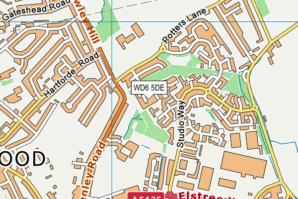 WD6 5DE map - OS VectorMap District (Ordnance Survey)