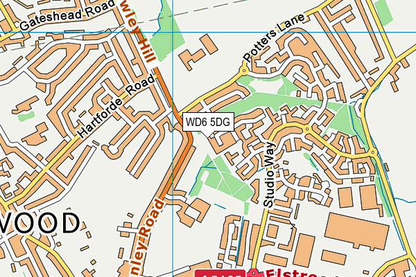 WD6 5DG map - OS VectorMap District (Ordnance Survey)