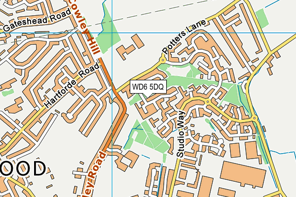WD6 5DQ map - OS VectorMap District (Ordnance Survey)
