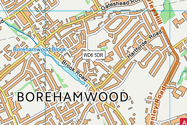 WD6 5DR map - OS VectorMap District (Ordnance Survey)