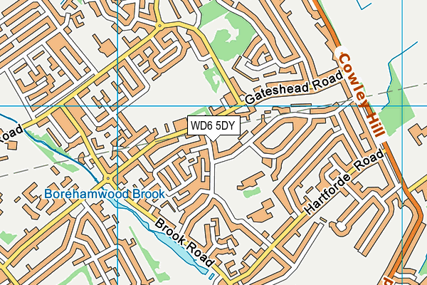 WD6 5DY map - OS VectorMap District (Ordnance Survey)