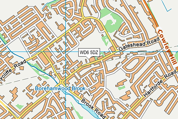 WD6 5DZ map - OS VectorMap District (Ordnance Survey)