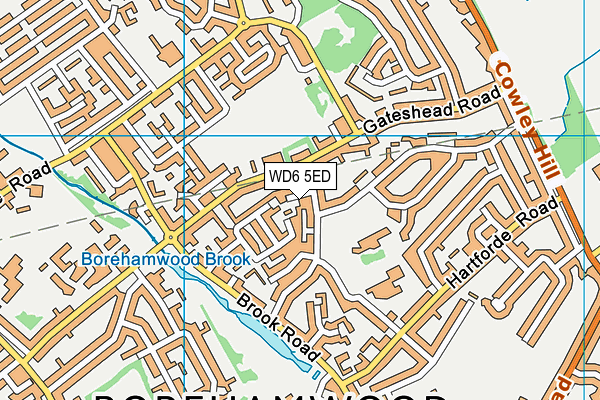 WD6 5ED map - OS VectorMap District (Ordnance Survey)