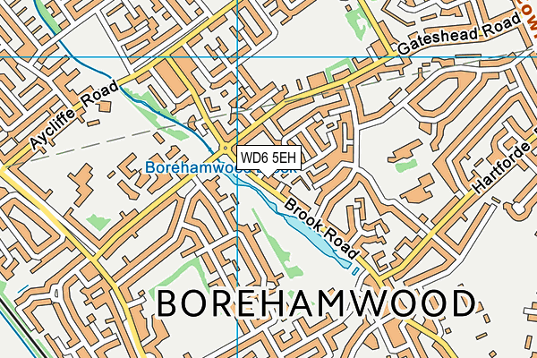 WD6 5EH map - OS VectorMap District (Ordnance Survey)