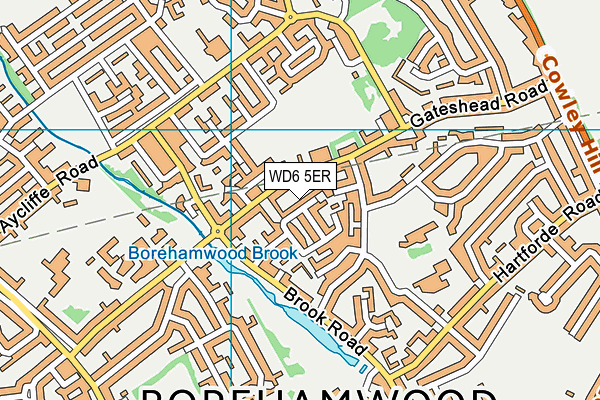 WD6 5ER map - OS VectorMap District (Ordnance Survey)
