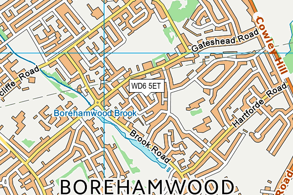 WD6 5ET map - OS VectorMap District (Ordnance Survey)
