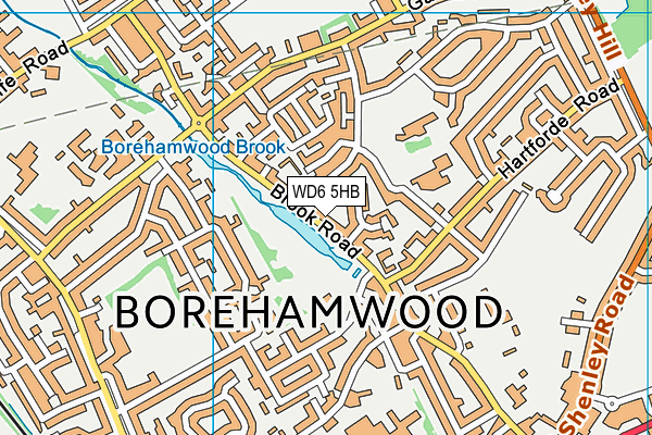 WD6 5HB map - OS VectorMap District (Ordnance Survey)