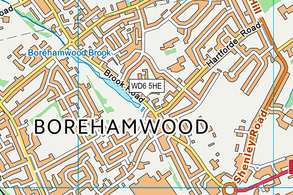 WD6 5HE map - OS VectorMap District (Ordnance Survey)