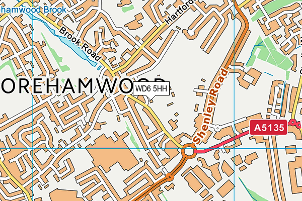 WD6 5HH map - OS VectorMap District (Ordnance Survey)