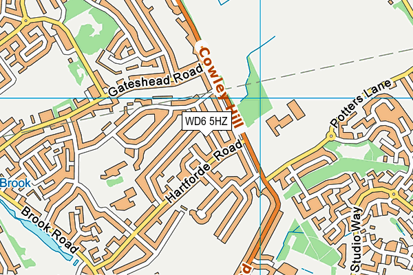 WD6 5HZ map - OS VectorMap District (Ordnance Survey)