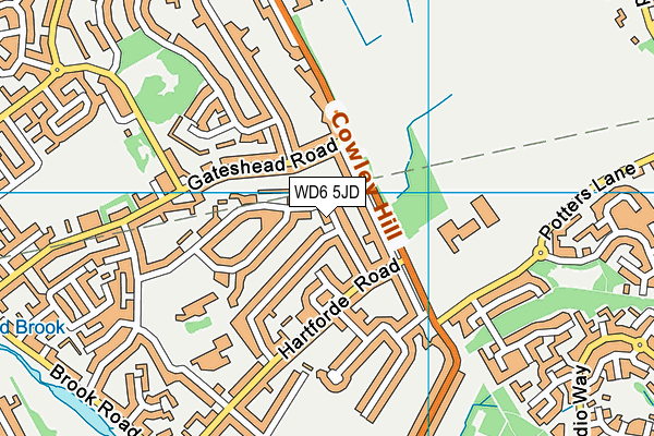 WD6 5JD map - OS VectorMap District (Ordnance Survey)